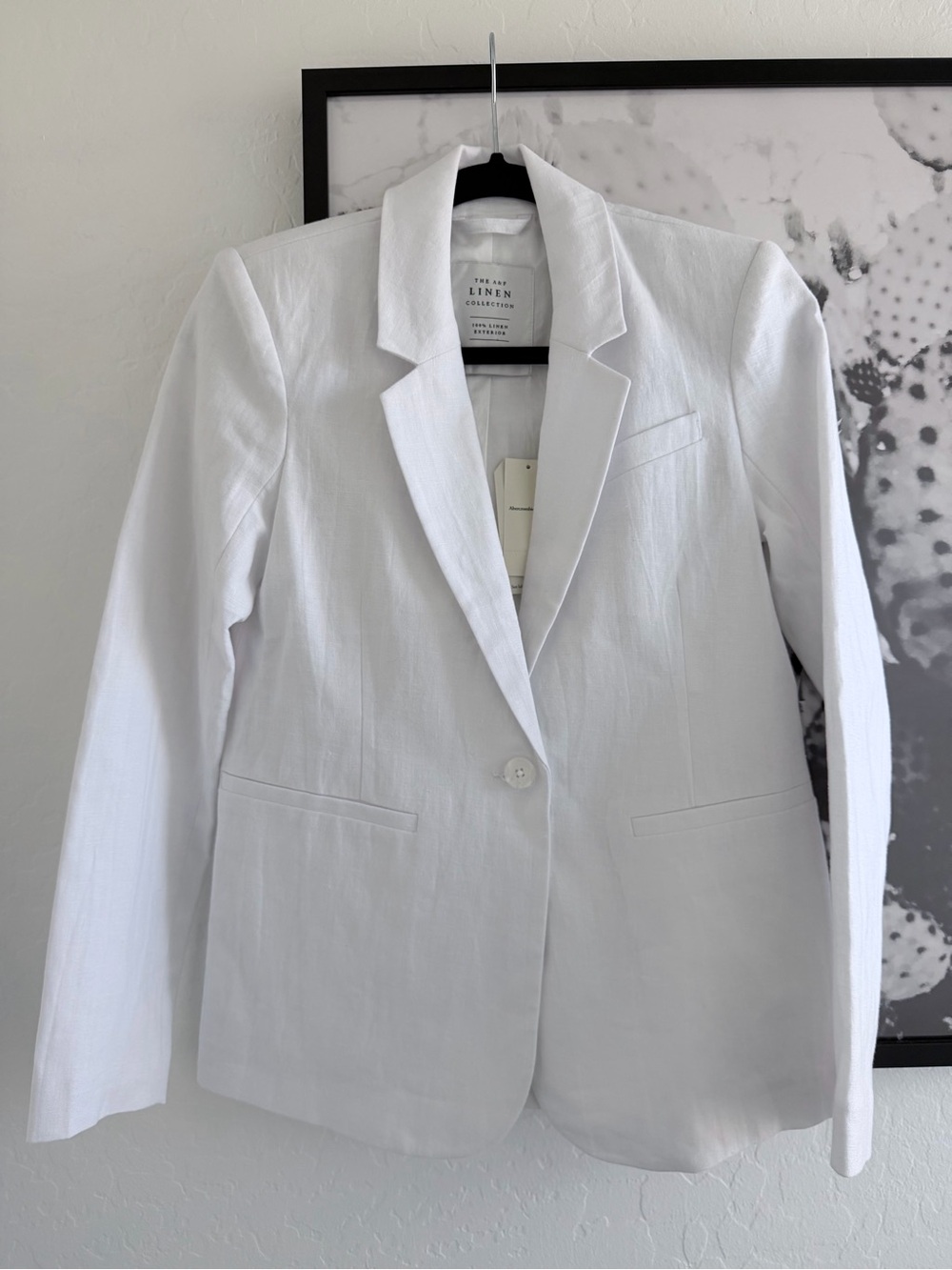Abercrombie & Fitch White Linen Single-Button Tailored Blazer size XXS - Picture 2 of 9